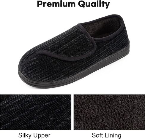 LongBay Men's Memory Foam Diabetic Slippers Comfy Warm Plush Fleece Arthritis Edema Swollen House Shoes in Saudi Arabia