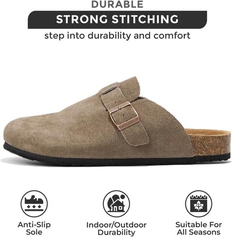 Project Cloud Mens Clogs - قبضات رغوة جلدية حقيقية للحبوب للرجال لدعم القدمين - بغال منصة غير قابلة للانزلاق (بروكلين) in Kuwait