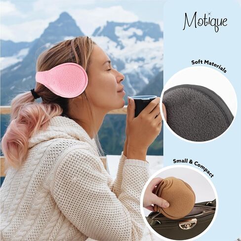 Motique Accessories Adjustable Ear Warmers Men Women Solid Polar Fleece Folding Winter Earmuff in Saudi Arabia