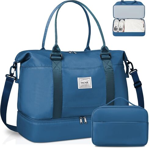 BAGAIL Travel Duffel Bag - Weekender, Overnight Gym Carry On Tote with Wet Pocket, Hospital Mom Bag for Labor and Delivery - Extra Large, Black in Kuwait