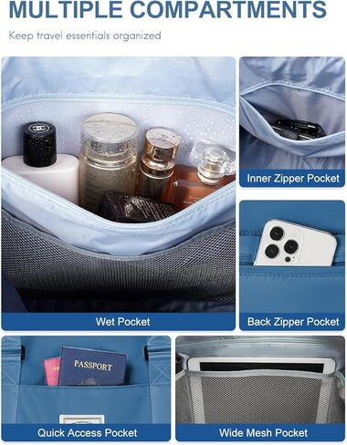 BAGAIL Travel Duffel Bag - Weekender, Overnight Gym Carry On Tote with Wet Pocket, Hospital Mom Bag for Labor and Delivery - Extra Large, Black in Kuwait