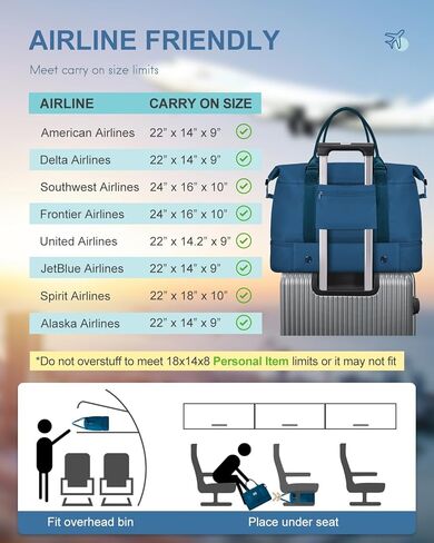 BAGAIL Travel Duffel Bag - Weekender, Overnight Gym Carry On Tote with Wet Pocket, Hospital Mom Bag for Labor and Delivery - Extra Large, Black in Kuwait