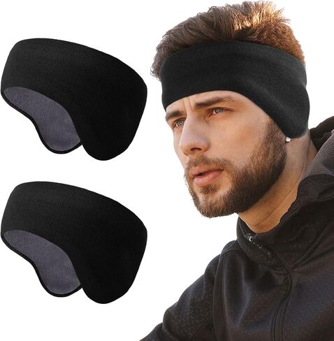 WTACTFUL Winter Double-Layer Fleece Ear Warmers Muffs Headband Ear Covers for Men Women Ski Running Cycling Hiking in Saudi Arabia