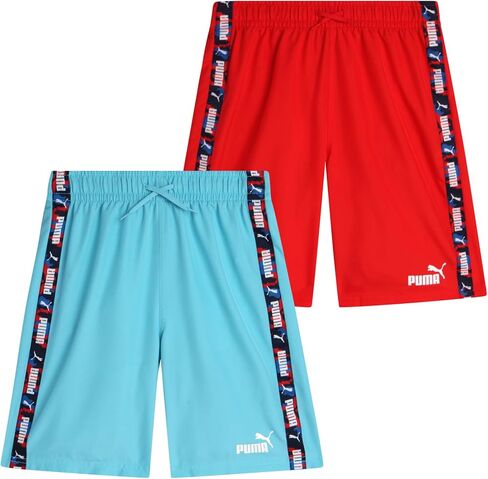 Puma Boys Swim Trunks - 2 حزمة حزمة شورت شورت شورت جاف جاف للبنين مع بطانة شبكة التنفس (الأحجام: S -XL) in Kuwait