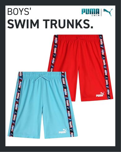 Puma Boys Swim Trunks - 2 حزمة حزمة شورت شورت شورت جاف جاف للبنين مع بطانة شبكة التنفس (الأحجام: S -XL) in Kuwait