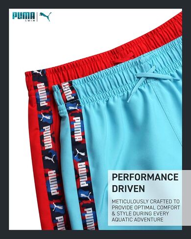 Puma Boys Swim Trunks - 2 حزمة حزمة شورت شورت شورت جاف جاف للبنين مع بطانة شبكة التنفس (الأحجام: S -XL) in Kuwait