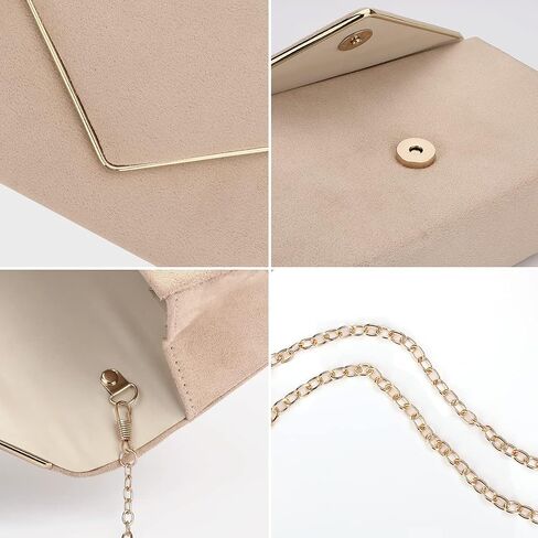 BBjinronjy Clutch Purse for Women Evening Bags Handbags for Wedding Party Cocktail Prom Faux Suede Crossbody Shoulder Bag in Kuwait