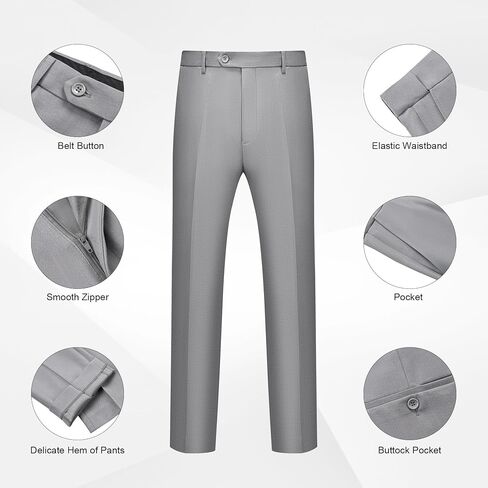 WULFUL Men's 2 Piece Slim Fit Suit Set One Button Blazer Jacket Pants Tuxedo Set for Party, Wedding and Business in Kuwait
