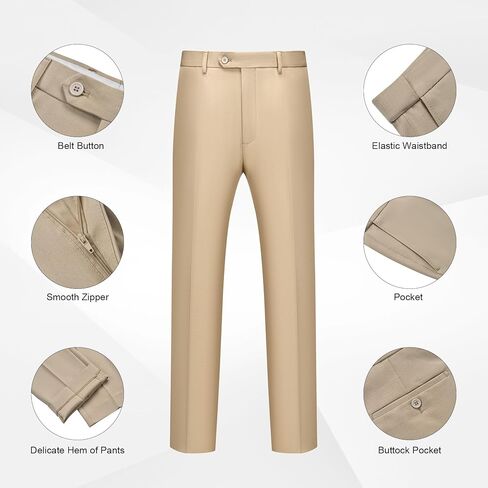 WULFUL Men's 2 Piece Slim Fit Suit Set One Button Blazer Jacket Pants Tuxedo Set for Party, Wedding and Business in Kuwait