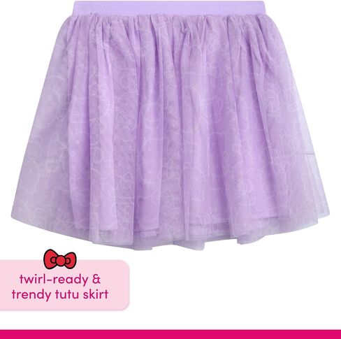 Hello Kitty Girls Tutu Skirt Set - 2 Piece Short Sleeve Graphic Top and Tulle Tutu Skirt Outfit Set (Sizes: 2T-12) in Saudi Arabia