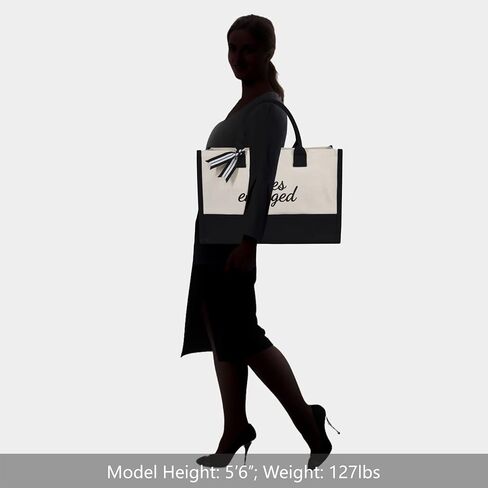 TOPDesign Canvas Tote Bag, Bridal Shower Gifts for Bride, Wedding Bachelorette Bride Gifts Shoulder Bag in Kuwait