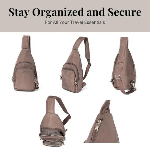 Baggallini Anti-Theft Daytripper Sling 7x12 Crossbody Travel Safe Bag W/Securtex Locking Zippers, Slash-Resistant & RFID in Saudi Arabia