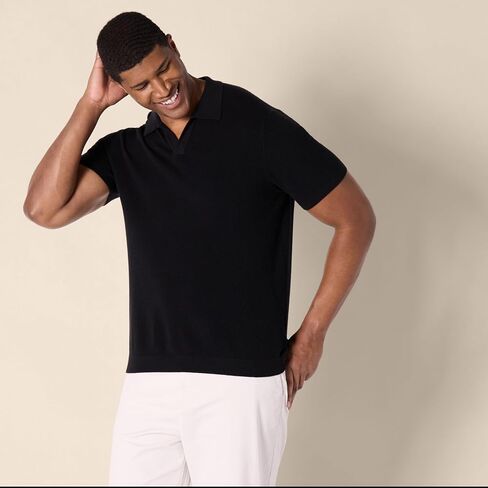 Amazon Essentials Men's Regular-Fit Short-Sleeve Knit Polo Sweater in Saudi Arabia