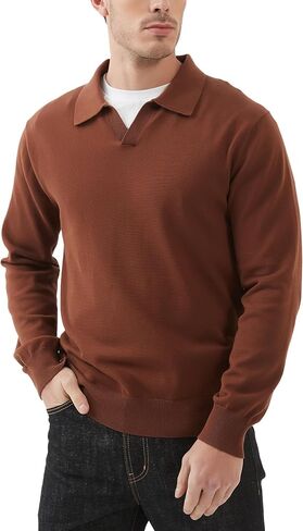 kallspin men knit polo سترة منتظمة fit v v cotton cotton long long classic سترة السترة in Kuwait