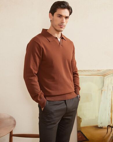 kallspin men knit polo سترة منتظمة fit v v cotton cotton long long classic سترة السترة in Kuwait