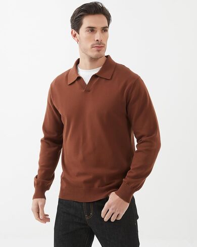 kallspin men knit polo سترة منتظمة fit v v cotton cotton long long classic سترة السترة in Kuwait