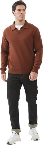 kallspin men knit polo سترة منتظمة fit v v cotton cotton long long classic سترة السترة in Kuwait