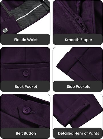 WULFUL Men's Slim Fit 3 Piece Suit, One Button Solid Blazer Business Party Jacket Vest Pants Set in Saudi Arabia