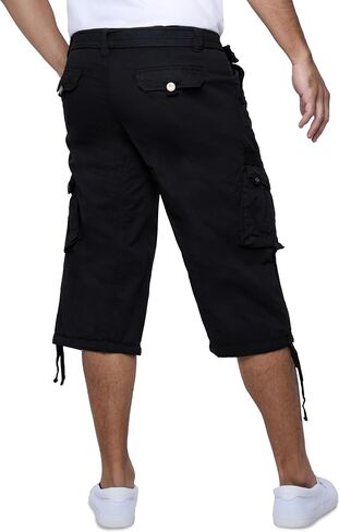 X RAY Men's Belted Long Cargo Shorts for Men, Below Knee Length Mens Cargo Shorts, 3/4 Pants (Big and Tall Shorts for Men) in Saudi Arabia