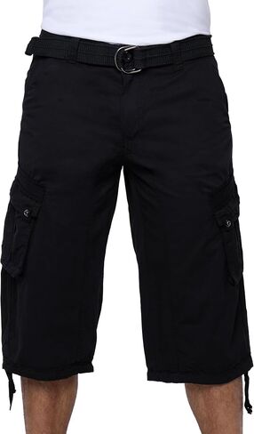 X RAY Men's Belted Long Cargo Shorts for Men, Below Knee Length Mens Cargo Shorts, 3/4 Pants (Big and Tall Shorts for Men) in Saudi Arabia