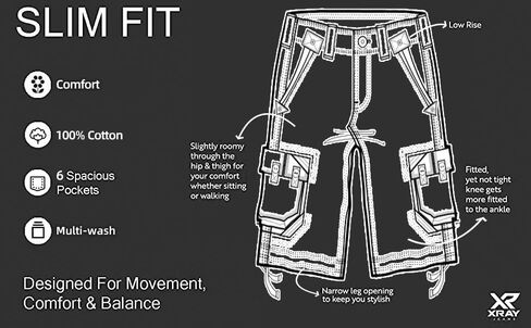 X RAY Men's Belted Long Cargo Shorts for Men, Below Knee Length Mens Cargo Shorts, 3/4 Pants (Big and Tall Shorts for Men) in Saudi Arabia
