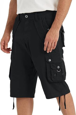 Mens Cargo Shorts with 8 Pockets Long Below Knee Length Relaxed Fit Casual Hiking Work Outdoor in Kuwait