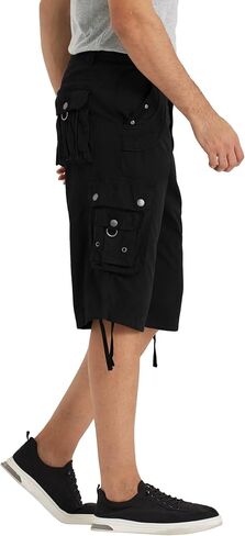 Mens Cargo Shorts with 8 Pockets Long Below Knee Length Relaxed Fit Casual Hiking Work Outdoor in Kuwait