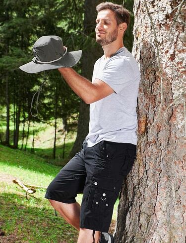 Mens Cargo Shorts with 8 Pockets Long Below Knee Length Relaxed Fit Casual Hiking Work Outdoor in Kuwait