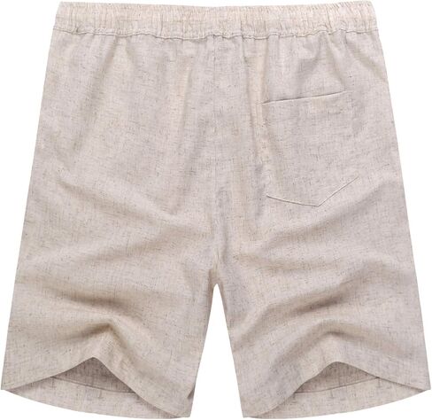 COOFANDY Men's Linen Shorts Casual Elastic Waist Drawstring Summer Beach Shorts in Saudi Arabia