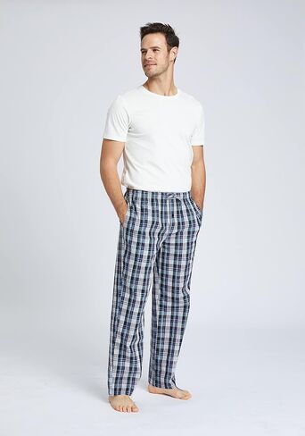 JupiterSecret Mens Pajama Pants Set Cotton Lightweight Plaid Sleep & Lounge Pants, PJ Bottoms with Pockets and Button Fly in Saudi Arabia