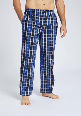 JupiterSecret Mens Pajama Pants Set Cotton Lightweight Plaid Sleep & Lounge Pants, PJ Bottoms with Pockets and Button Fly in Saudi Arabia