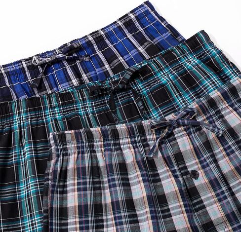 JupiterSecret Mens Pajama Pants Set Cotton Lightweight Plaid Sleep & Lounge Pants, PJ Bottoms with Pockets and Button Fly in Saudi Arabia