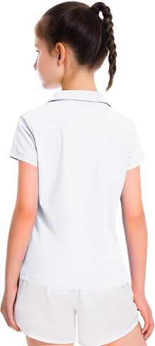 KEREDA Girls Polo Shirts Golf Tennis School Uniform Short Sleeve T Shirts V-Neck Collared Quick Dry Tops in Kuwait