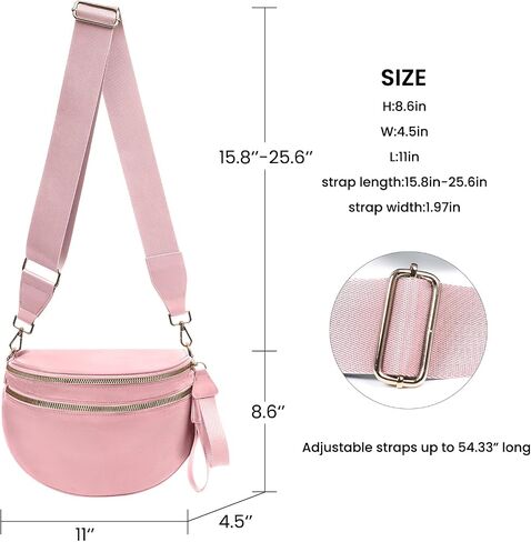 Crossbody Bags Bum Bag for Women Large Sling Bag Purse with Adjustable Strap（Black） in Kuwait