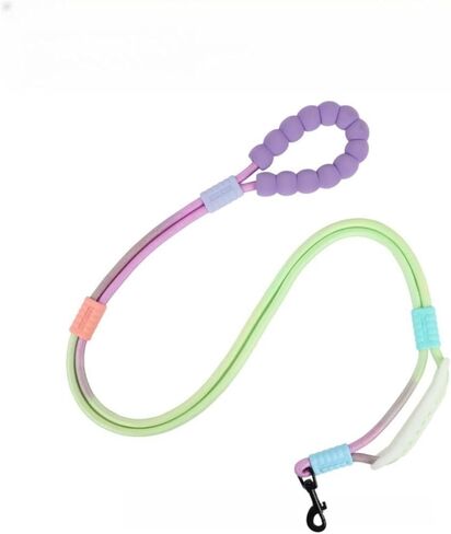 Hands Free Dog Leash Dual Handle, Wearable Leashes for Dog, Padded Waist Belts and Rotating Metal Clip, 6.5 FT for Small to Medium Dogs (15+ lbs) Walking Training Running (Purple Green) in Saudi Arabia