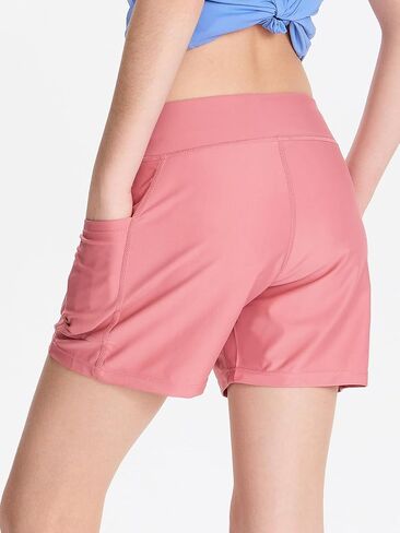 DEVOROPA Youth Girls Swim Board Shorts with Mesh Liner Quick Dry Beach Summer Swimwear Kids Swimming Shorts UPF 50+ Pockets in Saudi Arabia