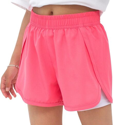 MEILONGER Girls Swim Shorts 2 in 1 Bathing Suits Kids Quick Dry Boardshort Bottoms Swimming Swimwear with Compression Liner in Kuwait