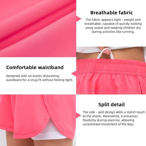 MEILONGER Girls Swim Shorts 2 in 1 Bathing Suits Kids Quick Dry Boardshort Bottoms Swimming Swimwear with Compression Liner in Kuwait