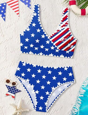 KANGKANG Girls Swimsuit Bikini Set Solid Color V-Neck Two Piece Bathing Suit with Chest Pad Adjustable Straps Swimwear 7-16T in Kuwait