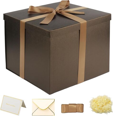 YINUOYOUJIA Large Gift Box 12x12x10 Inches,Black Gift Boxes for presents,Birthday Gift Box,Present box Gift Box Packaging for Valentine's Day,Mother's Day,Christmas,Anniversaries… in Kuwait