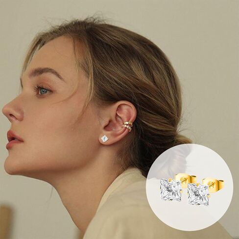 Newitin 24 أزواج أقراط الفولاذ المقاوم للصدأ للرجال للرجال Hypoallergenic Zirconia Zirconia Studs Hoop arring Cross Dangle أقراط للجنسين البانك. in Kuwait