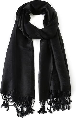 Ciormis Two Tone Silky Paisley Pashmina Shawl Scarf,Soft Women's Rave Jacquard Pashminas Wrap Scarves in Saudi Arabia
