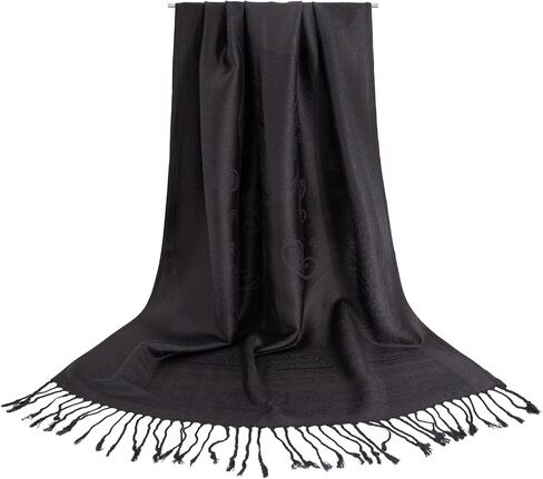 Ciormis Two Tone Silky Paisley Pashmina Shawl Scarf,Soft Women's Rave Jacquard Pashminas Wrap Scarves in Saudi Arabia