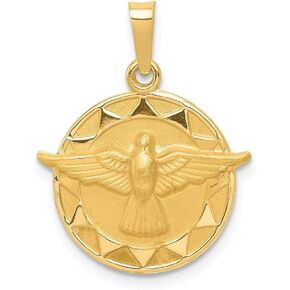 المجوهرات بواسطة Lux 14K Gold Gold Gold Medal Round Round Roundant