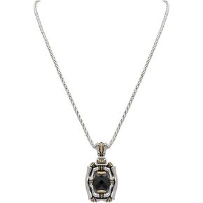 John Medeiros Black Enhancer Cubic-Zirconia Pendant 18" Necklace Made in The USA