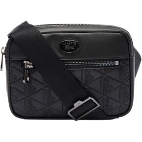 Lacoste Embossed Monogram Shoulder Bag, Black, One Size