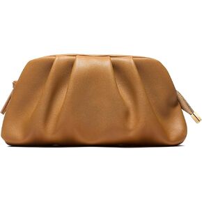 SWEETV Dressy Vegan Leather Clutch Purse for Women Formal, Soft Pleated PU Evening Clutch for Weddings, Proms, Cocktail-Gemma