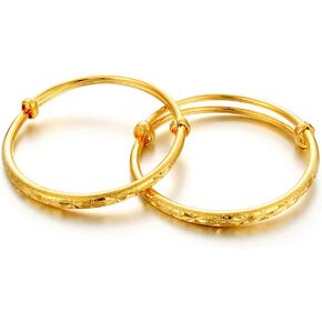 Ethlyn 2pcs/lot 18K Gold Plated Stars Kids Lucky Bangles &bracelets Birthday Christmas Gifts for baby boys and girls