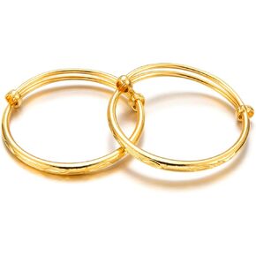 Ethlyn 2pcs/lot Mini Size Bangles For baby Boys Girls Gold Plated Fish Designs Bracelets for First Birthday Gifts
