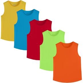 Phedrew 5 Pack Boys Youth Kids Mesh Athletic Quick Dry Tank Top Olcyfless tirts tops tops tops tops (Age 4-18)